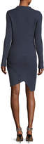 Thumbnail for your product : Eleventy Textured Long-Sleeve Asymmetric Dress