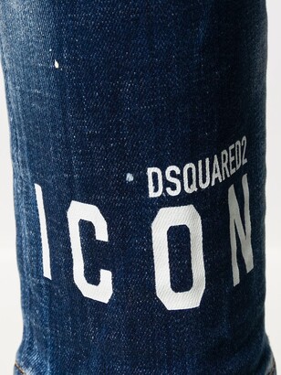 DSQUARED2 Logo Print Slim-Fit Jeans