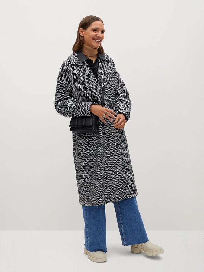 mango herringbone coat