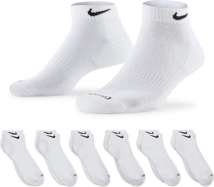 Nike Unisex Everyday Plus Cushioned Training Low Socks (6 Pairs) in White | SX7042-100