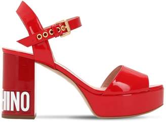 Moschino 90mm Logo Patent Leather Sandals