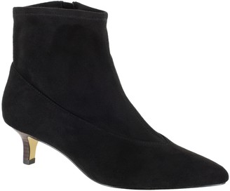 black sock boots kitten heel