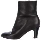 Thumbnail for your product : Christian Louboutin Leather Round-Toe Ankle Boots