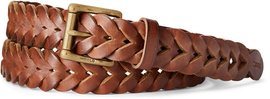 braided vachetta leather belt