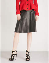 alexander mcqueen A-line leather skirt