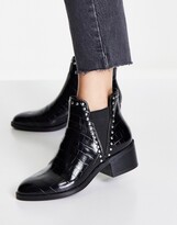 Thumbnail for your product : Steve Madden cade low ankle boots in black croc