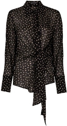 Luisa Cerano Knot-Detail Dotted Shirt