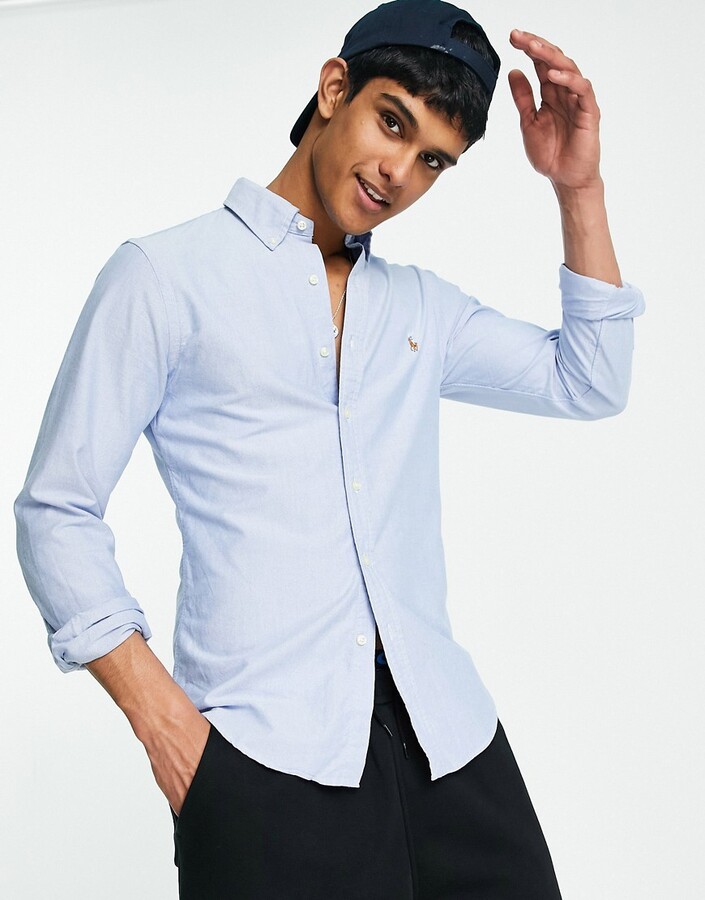 Polo Ralph Lauren oxford shirt in slim fit blue - ShopStyle