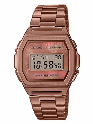 Casio Women's Digital Quartz Watch with Stainless Steel Strap A1000RG-5EF