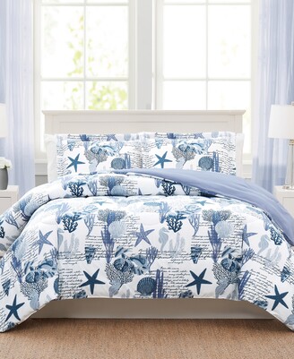 Pem America Sea Life Navy Reversible 3-Pc. Comforter Set, Created for Macy's Bedding