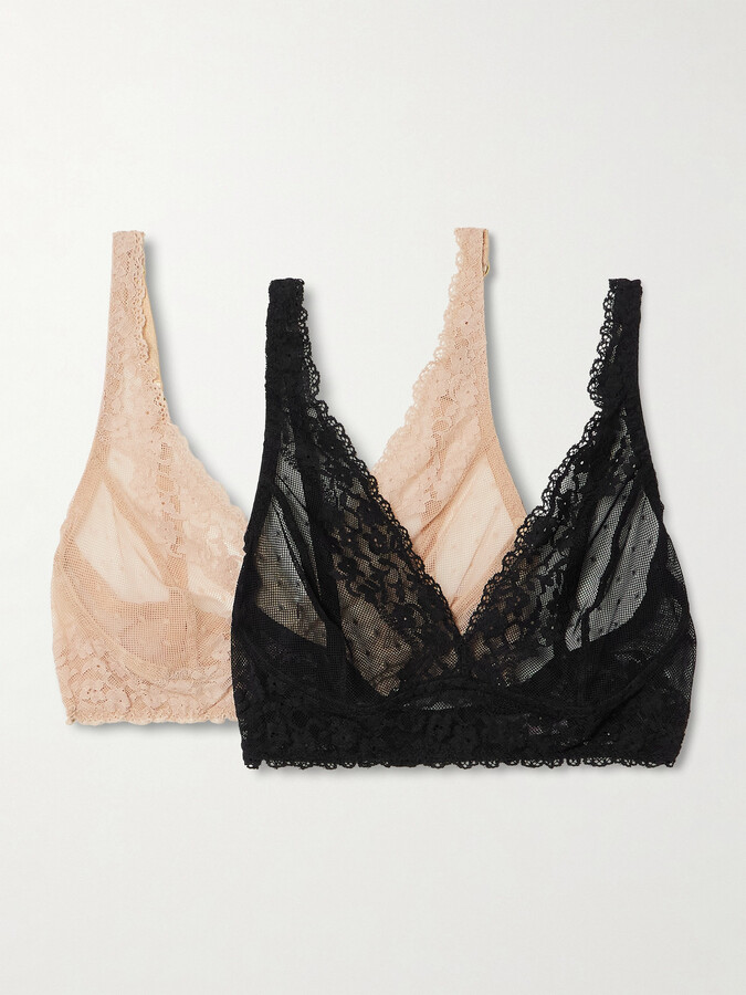 Commando Double Take Set Of Two Stretch-lace Soft-cup Bras - Multi
