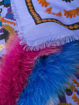 Thumbnail for your product : Etro fur trim printed scarf