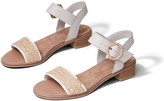 Thumbnail for your product : Toms Off White Leather Faux Raffia Trim Women's Camilia Sandals