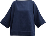 Thumbnail for your product : eskandar Scoop-Neck 3/4-Sleeve Top With Hem Bands (Mid Plus Length)