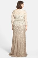 Thumbnail for your product : Tadashi Shoji Mock Two Piece Lace Gown (Plus Size)