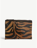 Thumbnail for your product : Mystique Black and Brown Animal Print Flamboyant Ponyhair Clutch Bag