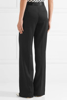 Thumbnail for your product : Victoria Beckham Satin-trimmed Crepe De Chine Wide-leg Pants - Black