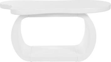 Wrought Studio 39.3"*23.6" Modern Cloud Coffee Table With 1.5" Thick Tabletop, Cream Style Irregular End Table With Curved Legs, Unique Design Accent Table With Roun