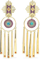Thumbnail for your product : Noir 14-karat Gold-plated Crystal Earrings