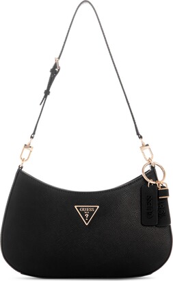 Guess Katey Luxe Mini Shoulder Bag - Black Authentic Crease Wash