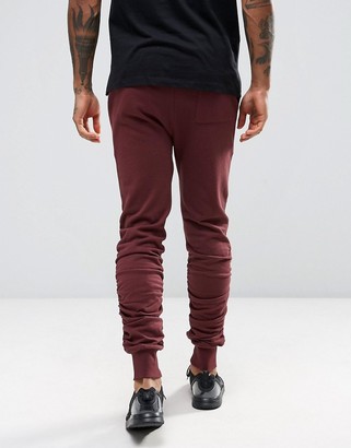ASOS Skinny Stacked Joggers In Red