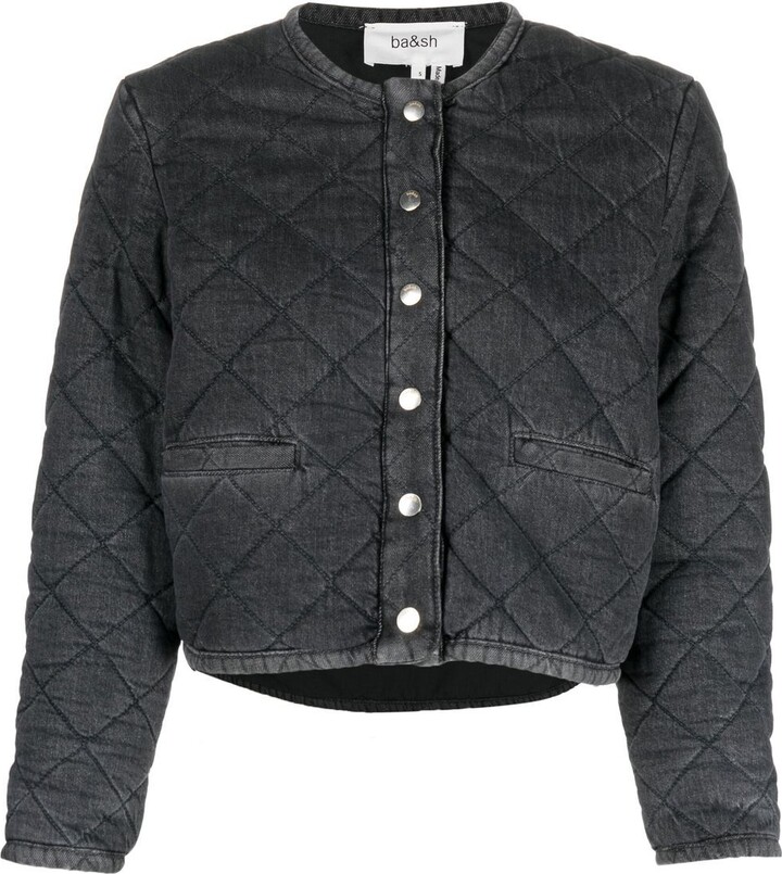 BA&SH Washed-Effect Quilted Denim Jacket - ShopStyle