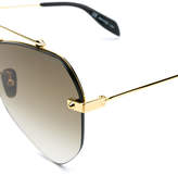 Thumbnail for your product : Alexander McQueen gradient angled aviator sunglasses