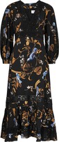 Floral-print Silk Midi Dress 