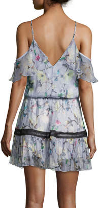 Karina Grimaldi Aiden Floral-Print Cold-Shoulder Dress, Multi Pattern
