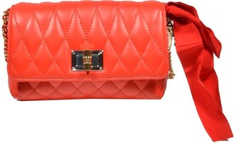 Lanvin Leather Embossed Chain-linked Shoulder Bag in Red Womens Shoulder bags Lanvin Shoulder bags Save 16% 