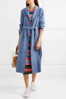 Thumbnail for your product : Stine Goya Luisa Belted Suede Coat - Blue