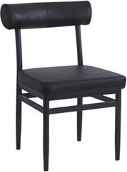 ERF, Inc. Indoor Metal Chair with Cylindrical Upholstered Backrest and Padded Seat