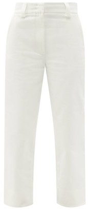 Moncler Cotton-gabardine Cropped Trousers - White