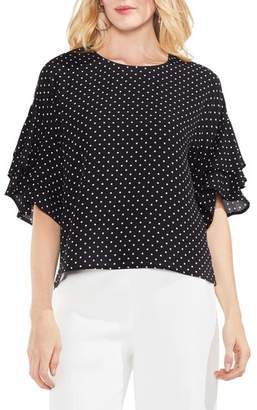 Vince Camuto Poetic Dots Tiered Ruffle Sleeve Blouse