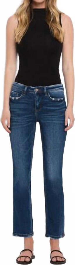 Flying Monkey Wax Plant Mid-Rise Ankle Slim Jeans In Dark