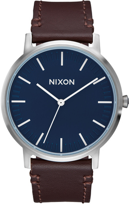Nixon Porter Leather with Navy Dial