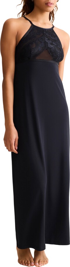 Fleurt Parisian Nights Lace Trim Nightgown