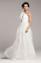 Thumbnail for your product : Carmen Marc Valvo Dotted Tulle One Shoulder Gown