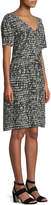 Thumbnail for your product : Eileen Fisher Printed Silk Drawstring-Waist Dress, Petite