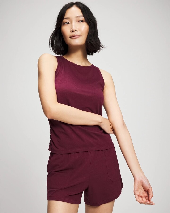 Cotton Ruched Pajama Tank Top