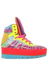 Thumbnail for your product : Manish Arora 70mm Happiness Leather High Top Sneakers