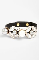 Thumbnail for your product : Crystal Pearl Natasha Couture Crystal & Pearl Leather Bracelet