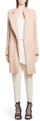 Ann Demeulemeester Floral Embroidered Back Twill Coat