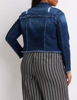 Thumbnail for your product : Charlotte Russe Plus Size Cello Destroyed Denim Jacket