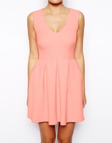 Thumbnail for your product : ASOS Structured Skater Dress With V Neck