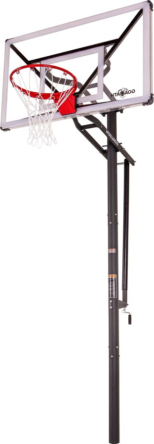 Goaliath 54” Polycarbonate In-Ground Basketball Hoop, Black