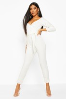 Thumbnail for your product : boohoo Off The Shoulder Tapered Leg Jumpsuit
