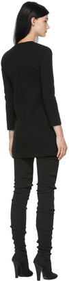 Saint Laurent Black Wool Lace-Up Dress