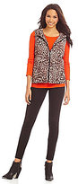 Thumbnail for your product : Vince Camuto Leopard-Print Hooded Cargo Vest