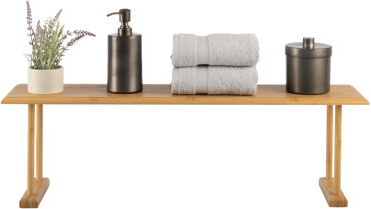 Lavish Home Bamboo Sink Shelf - Countertop Organizer Kitchen, Bathroom, Bedroom, Office - Space-Saving Storage for Soap, Sponges, and Cleaners